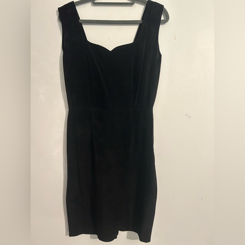 Vintage Style Black Suede Dress